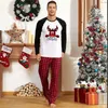 Noël famille correspondant pyjamas ensemble cerf Elk imprimé adulte enfant maison vêtements haut + pantalon ensembles de vêtements de nuit de noël bébé barboteuse