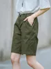 Pantaloncini da donna Verde militare da donna Cargo Estate di pantaloni femminili Movimento giapponese facile Grasso Mm Taglie più grandi 5 punti