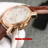 7 Styles Top Quality Watches 42005/000R-9068 Malte Dual Time Regulator Rose Gold Cal.1206 RDT Automatic Mens Watch White Dial Leather Strap Gents Sports Wristwatches