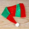 빨간색 녹색 스트라이프 플러시 크리스마스 모자 축제 파티 장식 엘프 모자 광대 모자 크리스마스 장식