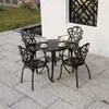 L￤germ￶bler utomhusgjutna aluminiumbord och stolar Courtyard Garden El Urniture Terrace Combination Leisure Metal Round Patio Table