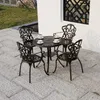 Camp Furniture Outdoor-Tische und Stühle aus Aluminiumguss, Innenhof, Garten, El Urniture, Terrasse, Kombination aus Freizeit, runder Terrassentisch aus Metall