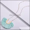 Kettingen hangers sieradenfashion trui katoen metaalrand voor vrouwen lange ketting kwastje hanger ketting drop levering 2021 mbcx6