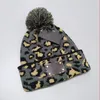 New Fashion Leopard Grain Pallina per capelli Berretto Berretto Brand Uomini Donne Inverno E Autunno Caldo Alta Qualità Cappello da Benna traspirante traspirante Elastico con logo Cappucci a maglia L009042