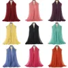 Neuartiger Baumwollschal, plissiert, Crinkle-Damen-Hijab, muslimischer Kopfwickel, Faltenschal, Schals, einfarbige Farben