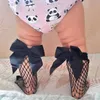 Ins Baby Girls Black Net Socks with Bows ChidlrenTransparent Anti Hook Wire Ankle Fashion Kids Casual Clothing Accessories 210529