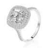 YANYI luxe 925 Sterling Sier rempli de diamants Zircon 8*9 ensemble de bagues cadeau de deux bijoux créatifs