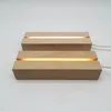 5mm rectangle LED lumières lumineuses affichage de base en bois lumineux bases stand laser cristal verre nuit titulaire de résine art ornement