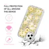 Para iPhone 12 Caso Mulheres Real Seced Flower Case Dual Layer Duro Duro PC Macio Telefone Telefone para iPhone 11 Pro Max