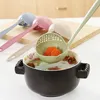 Dual Purpose Spoon 2 In 1 With Filter Soup Ladle Wheat Straw Long Handle Spoons For Cooking Kitchen Colander Kitchen Tools LLA10842