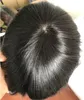 Mens Hairpieces Indian Virgin Remy Hårbyte Man Enhet Silky Straight Full Lace Toupee för svarta män