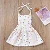 2021 novos pontos meninas meninas arco-íris bebês vestido aniversário desgaste princesa algodão bebê menina halter meninas crianças roupas q0716