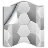 Bakgrundsbilder 10cm / 15cmx25pcs Borstat Silver Hexag PVC Vattentät Självhäftande väggklistermärke Kakel för kök Badrumsmöbler SJ021