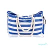 Borsa da spiaggia in tela personalizzata grande estiva di lusso creativa con strisce con cerniera, borsa da spiaggia da donna