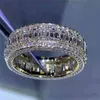Choucong marka luksusowa biżuteria 925 Sterling srebrne wypełnienie pełne T Princess Cut White Topaz CZ Diamond Stones Party Moissanite Women552451