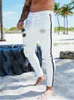 Eleglish White Ripped jeans skinny masculino listras laterais de retalhos de cowboy casual hole preto trecho slim fit hip hop calças jeans x0621