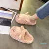 Slippers 2021 Lightweight Flat Shoes Female Low Flock Short Plush Rome Basic Rubber With