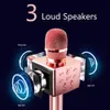 K8 Sans Fil Bluetooth Karaoké Microphone En Alliage D'aluminium De Poche Multifonction 3 Haut-Parleurs Audio Téléphone Mobile Chantant Avec Boîte De Détail De Haute Qualité