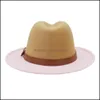 Breda randen hattar kepsar hattar halsdukar handskar modetillbehör 2022 unisex kamel- lapptäcke jazz panama ull filt fedora hatt för kvinnor män