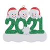 70920A Kerstboom Ornament Party Decoraties 2021 Snowman Familie van 2/3/4/5/6 xmas cadeau voor mama papa Kid grandma 50pcs