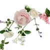 Nouveau rotin artificiel pivoine rose feuilles plante forêt décoration de mariage longue maison en rotin tenture murale pendentif arrangement floral RRD11990