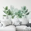 Adesivos de parede Folhas verdes para casa sala de estar sala de estar plantas tropicais adesivo decalques porta murais de porta