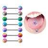 Colorful Acrylic Tongue Rings Stud Nipple Ring Piercing Barbell Bar Stainless Steel for Women Fashion Body Jewelry