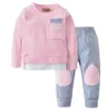 Newborn Infant Clothes Baby Boys Girls Clothing Sets Cute Long Sleeve T-Shirt Tops + Long Pants 2Pcs Toddler Outfits Set 210309