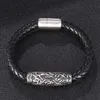 Pulseiras de charme pulseira de couro na moda Magnet de aço inoxidável Bangleles de aço jóias feitas à mão BB0467