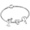 100% 925 Sterling Silver Beaded Strands Bracelets Moments Snake Chain&Mess Friendship Bangles Women Luxury DIY Jewelry