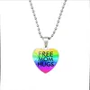 Love You MOM Collier Câlins gratuits Bijoux en forme de coeur en verre Pendentifs pour femmes enfants Cadeau de fête des mères