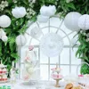 Elegante witte bruiloft decoratie set 12 stks papier fans lantaarns honingraat ballen pom bloem evenementen bruiloft huwelijk decoratie 210925