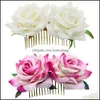 Other Jewelryother Fashion Jewelry Women Prom Headpiece Charm Hair Aessories Pins Clips Rose Flower Combs Wedding Bridal Drop Delivery 2021