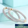 925 Silver 34mm 18K Gold Circle Hoop Earrings For Women Fashion Wedding Jewelry Factory price expert design Quality Latest Style Original Status
