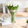 Tulipanes de seda de flores artificiales newPU, flores de tacto Real, mini tulipán, ramo decorativo para bodas, decoraciones para bodas, decoración del hogar EWE6039