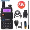 Baofeng UV5r 8W High Pooderoso poderoso 10 km VHFUHF Longo alcance bidirecional Radio Walkie Talkie CB Ham Pofung portátil UV5R para caçar 2108179600599