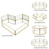 Северный стиль стекла Медь геометрии хранения корзины коробки простота организатор для ювелирных изделий ожерелье десертная пластина 211102