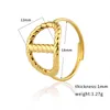 Fabrication de bijoux de haute qualité en or 18 carats, bague ovale ouverte réglable en acier pour femmes