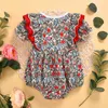 Летний милый ползунок цветок бантиквальщики одежда для малышей детские девочки боди рождены 210528