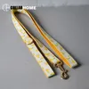 Free engrave ID nylon Luxury dog collar leash with bow tie banana design gold metal buckles adjustable pet supplies accessories Y200515