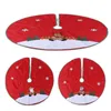 Christmas Decorations Red Flannelette Tree Skirt Base Floor Mat Apron Cover For Home Xmas