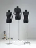 High-Quality Black Wood Arm Color Full Female Head Sewing Mannequin Cotton Body Square base Wedding Women,Adjustable Rack D407