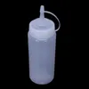 1x Clear White Plastic Squeeze Saus Ketchup Cruet Oil Bottles 16oz