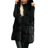 Women's Fur & Faux Autumn And Winter Women Fake Vest Hooded Fluffy Top Thick Warm Jacket Fashion Ladies Sleeveless Coat Female