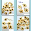 Charms Jewels Conclus￵es Componentes 14x21mm Charme de flores de esmalte para fazer breaching de moda Pingente Bracelet Drop Delivery 2021 9wu