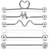 6 PCS Acier Industriel Piercing Bijoux Pack Industriel Barbell Boucles D'oreilles Barre Inoxydable Cartilage Tragus Piercing Bijoux