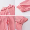 QWEEK Kawaii Zip Up Hoodie Sailor Collar Sweatshirt Japan Style Long Sleeve Cute Tops for Teens JK Pink Navy Soft Girl Kpop 211013