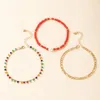 Anklets Fashion Colorful Beaded Anklet Sets For Wommen Boho Pearl Geometry Metal Multilayer Female Jewelry 17511 Roya22