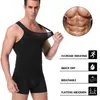 Mężczyźni Odchudzanie Ciało Shaper Waist Trainer Kamizelka Tummy Control Postura Koszula Powrót Korekta Brzuch Tank Top Shaperwear 3XL