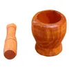 2021 Home Kitchen Hand Manual Wood Garlic Ginger Mortar And Pestle Pugging Mill Grinding Bowl Masher Grinder Mixing Device Wholesale